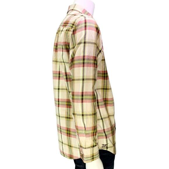 Madda Fella Mens Shirt Button Down Multicolor Plaid Cotton Long Sleeve SIze M - Picture 6 of 13